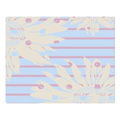 Flower Floral Sunflower Line Horizontal Pink White Blue Double Sided Flano Blanket (large)  by Mariart