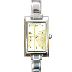 Flower Floral Yellow Rectangle Italian Charm Watch