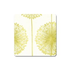 Flower Floral Yellow Square Magnet