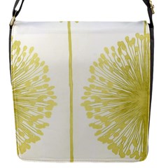 Flower Floral Yellow Flap Messenger Bag (S)