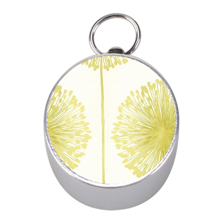 Flower Floral Yellow Mini Silver Compasses