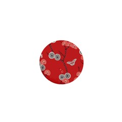 Dandelions Red Butterfly Flower Floral 1  Mini Magnets by Mariart