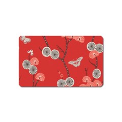 Dandelions Red Butterfly Flower Floral Magnet (name Card) by Mariart