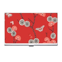 Dandelions Red Butterfly Flower Floral Business Card Holders by Mariart