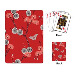 Dandelions Red Butterfly Flower Floral Playing Card by Mariart