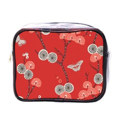 Dandelions Red Butterfly Flower Floral Mini Toiletries Bags by Mariart