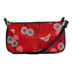 Dandelions Red Butterfly Flower Floral Shoulder Clutch Bags by Mariart