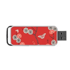 Dandelions Red Butterfly Flower Floral Portable Usb Flash (one Side) by Mariart