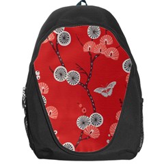 Dandelions Red Butterfly Flower Floral Backpack Bag by Mariart