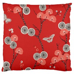 Dandelions Red Butterfly Flower Floral Standard Flano Cushion Case (one Side) by Mariart