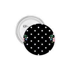 Flower Frame Floral Polkadot White Black 1 75  Buttons