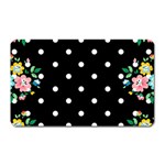 Flower Frame Floral Polkadot White Black Magnet (Rectangular) Front