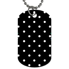 Flower Frame Floral Polkadot White Black Dog Tag (two Sides) by Mariart