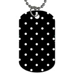 Flower Frame Floral Polkadot White Black Dog Tag (Two Sides) Front