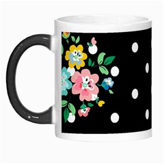 Flower Frame Floral Polkadot White Black Morph Mugs by Mariart