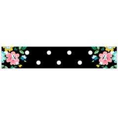 Flower Frame Floral Polkadot White Black Flano Scarf (large) by Mariart