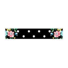 Flower Frame Floral Polkadot White Black Flano Scarf (mini) by Mariart