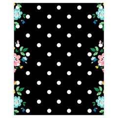 Flower Frame Floral Polkadot White Black Drawstring Bag (small) by Mariart