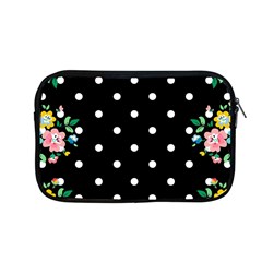 Flower Frame Floral Polkadot White Black Apple Macbook Pro 13  Zipper Case by Mariart