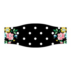 Flower Frame Floral Polkadot White Black Stretchable Headband