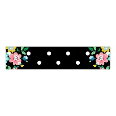 Flower Frame Floral Polkadot White Black Velvet Scrunchie by Mariart