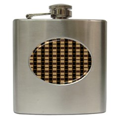 Geometric Shapes Plaid Line Hip Flask (6 Oz) by Mariart