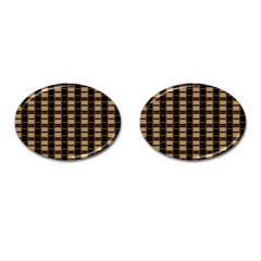 Geometric Shapes Plaid Line Cufflinks (oval) by Mariart