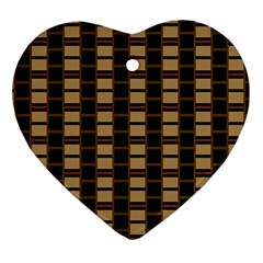 Geometric Shapes Plaid Line Heart Ornament (two Sides)