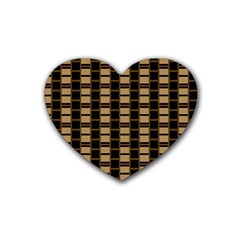 Geometric Shapes Plaid Line Rubber Coaster (heart)  by Mariart