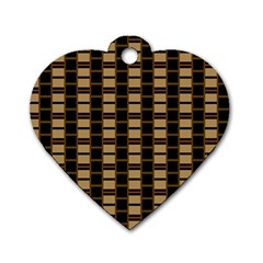 Geometric Shapes Plaid Line Dog Tag Heart (one Side) by Mariart