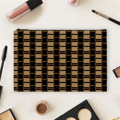 Geometric Shapes Plaid Line Cosmetic Bag (large)  by Mariart