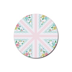 Frame Flower Floral Sunflower Line Rubber Coaster (round) 