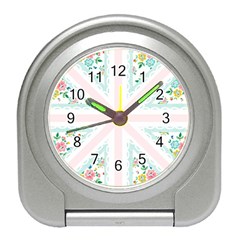 Frame Flower Floral Sunflower Line Travel Alarm Clocks by Mariart