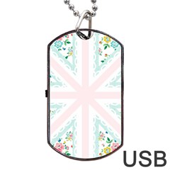 Frame Flower Floral Sunflower Line Dog Tag Usb Flash (two Sides) by Mariart