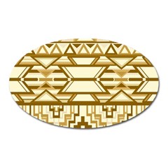 Geometric Seamless Aztec Gold Oval Magnet by Mariart