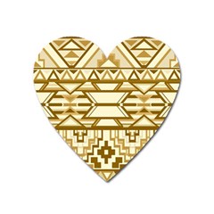 Geometric Seamless Aztec Gold Heart Magnet by Mariart