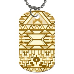 Geometric Seamless Aztec Gold Dog Tag (one Side) by Mariart