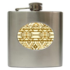 Geometric Seamless Aztec Gold Hip Flask (6 Oz)