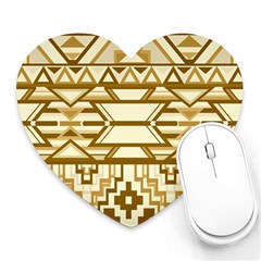 Geometric Seamless Aztec Gold Heart Mousepads by Mariart