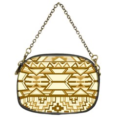 Geometric Seamless Aztec Gold Chain Purses (one Side)  by Mariart