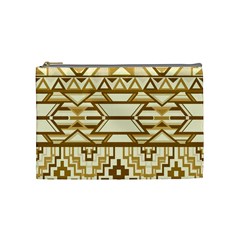 Geometric Seamless Aztec Gold Cosmetic Bag (medium)  by Mariart