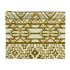 Geometric Seamless Aztec Gold Cosmetic Bag (xl) by Mariart