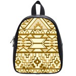 Geometric Seamless Aztec Gold School Bags (Small)  Front