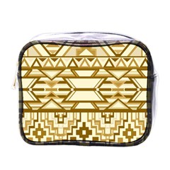 Geometric Seamless Aztec Gold Mini Toiletries Bags by Mariart