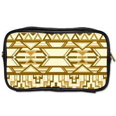 Geometric Seamless Aztec Gold Toiletries Bags by Mariart