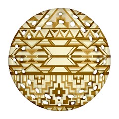 Geometric Seamless Aztec Gold Round Filigree Ornament (two Sides) by Mariart