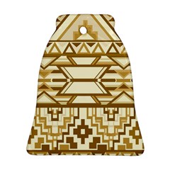 Geometric Seamless Aztec Gold Bell Ornament (two Sides) by Mariart