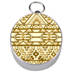 Geometric Seamless Aztec Gold Silver Compasses by Mariart