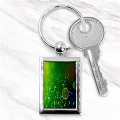 Geometric Shapes Letters Cubes Green Blue Key Chains (rectangle)  by Mariart