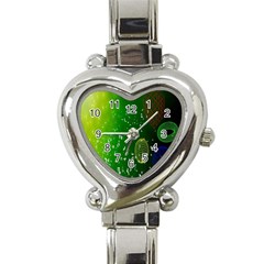 Geometric Shapes Letters Cubes Green Blue Heart Italian Charm Watch by Mariart